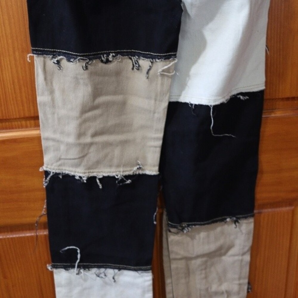 Crazy Cool Patchwork Mismatched Ragged Raw Edge J… - image 7